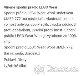 Merino tričko vel. 140 ; lyžařské – Umer 772 - 3