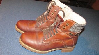 Zimní kožené dámské kotníkové hnědé vel. 37 - 3