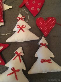 vánoční ozdoby šité látkové,celek-8ks - 3