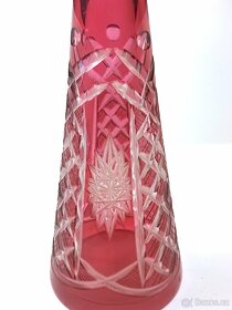 Broušené růžové sklo karafa - 3