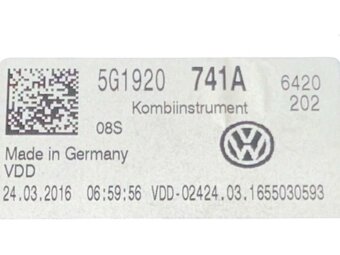 Budíky naftové dieslové 5G1920741A VW Golf 7 r.v. 2016 - 3