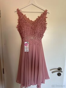 Šaty společenské taneční Eva&Lola Coolboutique S pudrové - 3