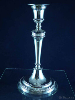 SPECIÁLNÍ ANTIKOUTNÍ STŘÍBRNÉ SVÍCNY, PÁR, AUGSBURG, CCA 180 - 3