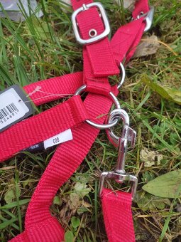 Ohlávka a vodítko v červené barvě s beránkem - 3