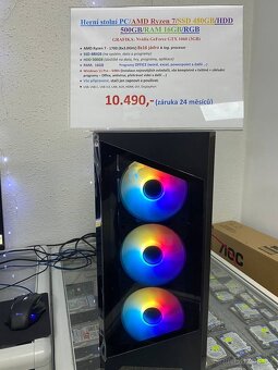 Herní stolní PC/AMD Ryzen 7/SSD 480GB/HDD 500GB/RAM 16GB/RGB - 3