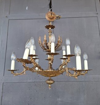 Starožitný mosazný lustr - 3