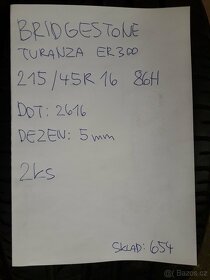 215/45R16  86H Bridgestone Turanza ER300 - 3