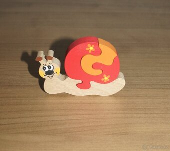 Dřevěný vláček + šnek - 3