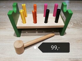 Dřevěné hračky - zatloukačka, domino, provlékání, Gobi pták - 3