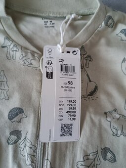 Pyžamo/ overal vel. 98 zelené zvířátka, Lindex - 3
