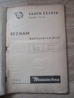 Seznam nahradních dílů skůtr ČZ 502 - 3
