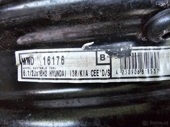 Plechové disky KIA Ceed R16 5x114,3 ET51 6,5J - 3