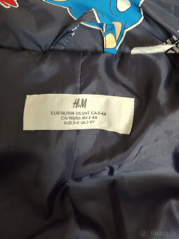 Vatovaná bunda H&M 98/104 + rukavice 110/116 - 3