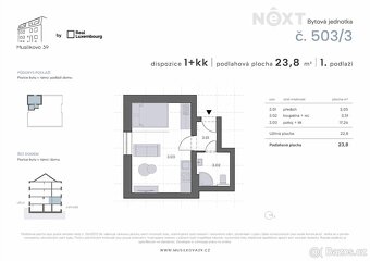 Prodej byt 1+kk, 23㎡ - 3