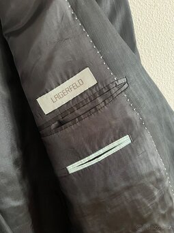 Lagrfeld černý oblek s shadow stripe - 3