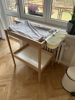 Přebalovací pult, ikea Sniglar, podložka,potah, boxy - 3