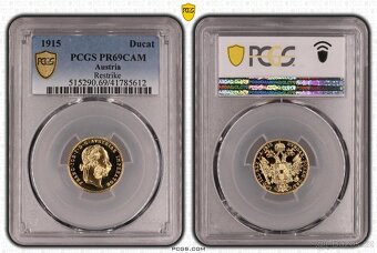 Dukát Františka Josefa I. 1915 PCGS PR69 (NOVORAŽBA) - 3