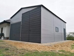 Plechová garáž, hala, sklad 6x8m. - 3
