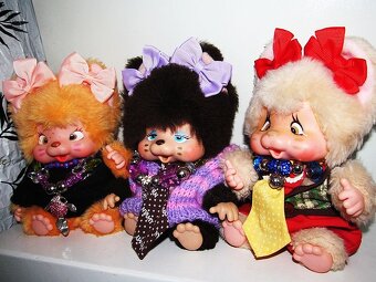 Mončičák mončičáci, monchhichi vzácná Nyamy koťata 3 druhy - 3
