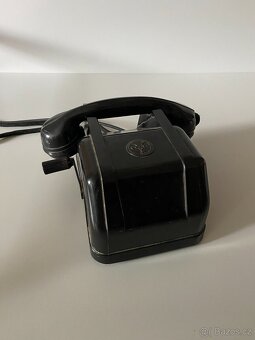 telefon tesla starý bakelitový telefon na kličku tesla retro - 3
