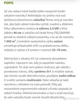 Sekačka fieldmann s pojezdem - 3