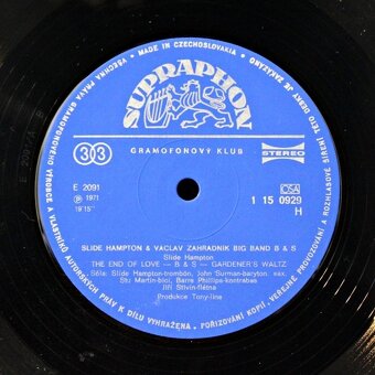Slide Hampton & Václav Zahradník Big Band – B & S (LP) - 3