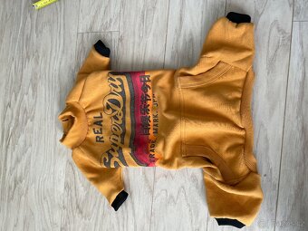 Teplá psí bavlněná mikina, svetr, hořčicový obleček 🐾 délka - 3