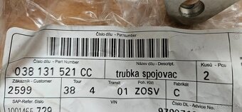 Škoda Octavia 1/2 - Orig. trubka vedení spalin EGR - 3