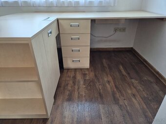 Psací stůl pro dva – velká pracovní plocha, skvělý stav - 3