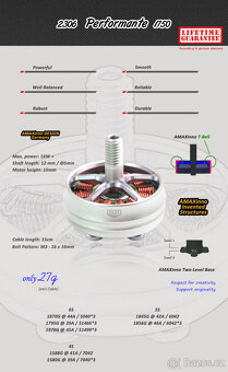 Motory AMAXinno Performante 2207 / 2306 1750/1950KV T-Bell - 3