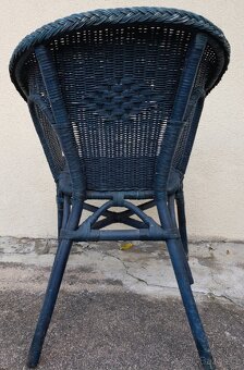 Proutěné křeslo. Modré. Robustní - 3