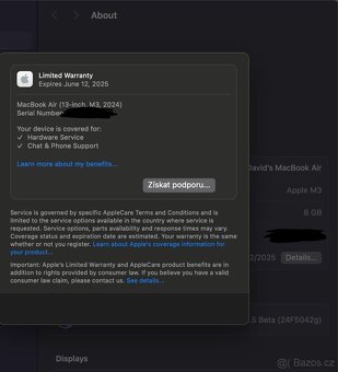 Macbook Air M3 13” 2024 8/256 Temně inkoustový + záruka - 3