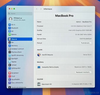 MacBook Pro 16” 2019 CTO/32GB RAM/i7/1TB SSD/ Záruka - 3