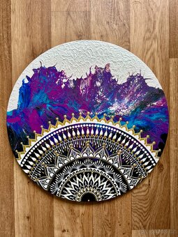 Mandala na kulatém plátně 50cm - 3