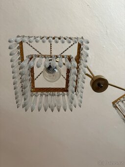 Retro křišťálový lustr + světlo na zeď - 3