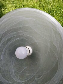 Závěsný lustr, skleněný, bílý - 3