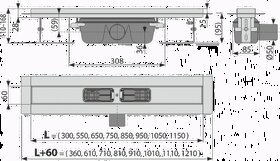 sprchový odtokový žlab s roštem pro vložení dlažby 950 mm - 3