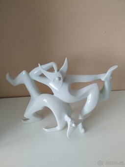 Royal Dux-Vl.David-porcelánová socha klaunů - 3