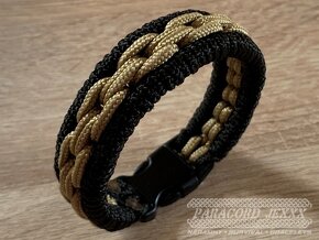 PARACORD náramek (20 cm) black - bronze - 3