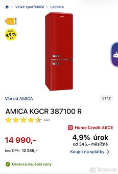 Designová lednička červená - 3