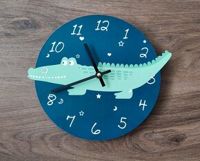 Dětské nástěnné hodiny s krokodýlem - 3