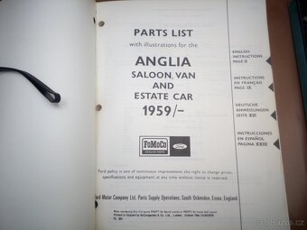 Ford Anglia, Corsair, Zodiac Zephyr V6-katalogy dílů - 3