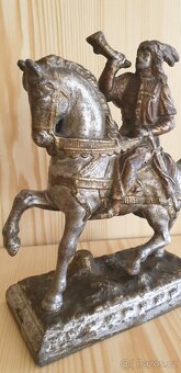 OLDŘICH NA KONI, UMĚLECKÁ PLASTIKA ORIGINÁL SOŠKA 1850-1899 - 3
