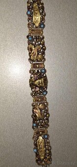 Starožitný filigránový náramek s orientálními motivy , ruční - 3