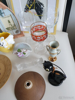 Dekorace mix různé retro sklo porcelán keramika - 3