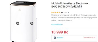 Mobilní klimatizace - Electrolux EXP26U758CW - 3