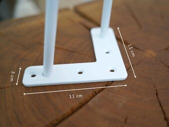 Industrial Hairpin Podnož Noha 2 ramenná Bílá 1ks - 3