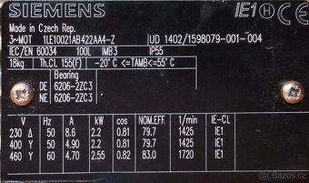 Elektromotor průmyslový 2,2 kW SIEMENS - 3