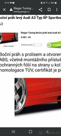 Audi a3 8p sportback Prahy Rieger na 5ti dveřák - 3