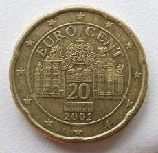 20 Eurocentov Rakúsko 2002 pšeničnoražba, ponúknite cenu. - 3